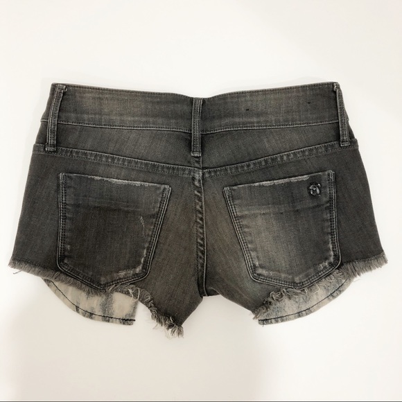 Black Orchid Colombite Cut-Off Denim Shorts - Picture 3 of 5